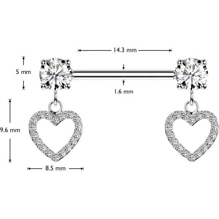 Corazón de Circonitas Colgante Pezón