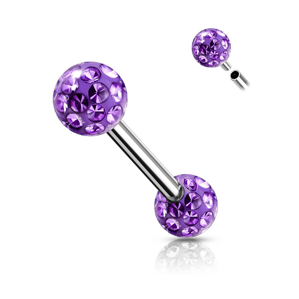 Piercing Capezzolo Sfere zircone Filettatura Interna