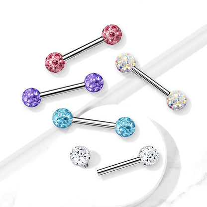 Nipple Piercing Ball Zirconia Internally Threaded