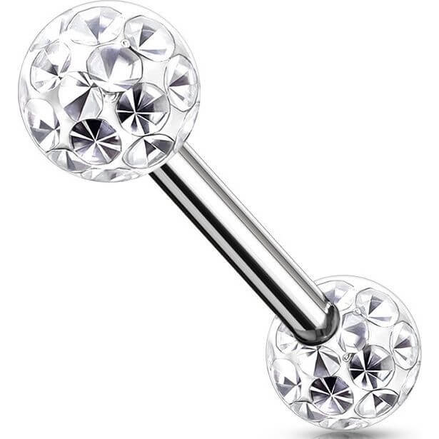 Nipple Piercing Ball Zirconia Internally Threaded