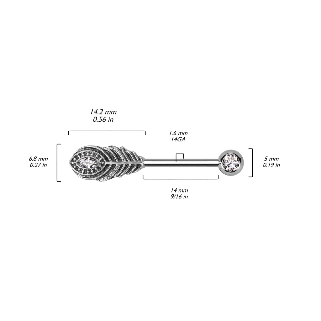 Barbell Piuma con zirconi