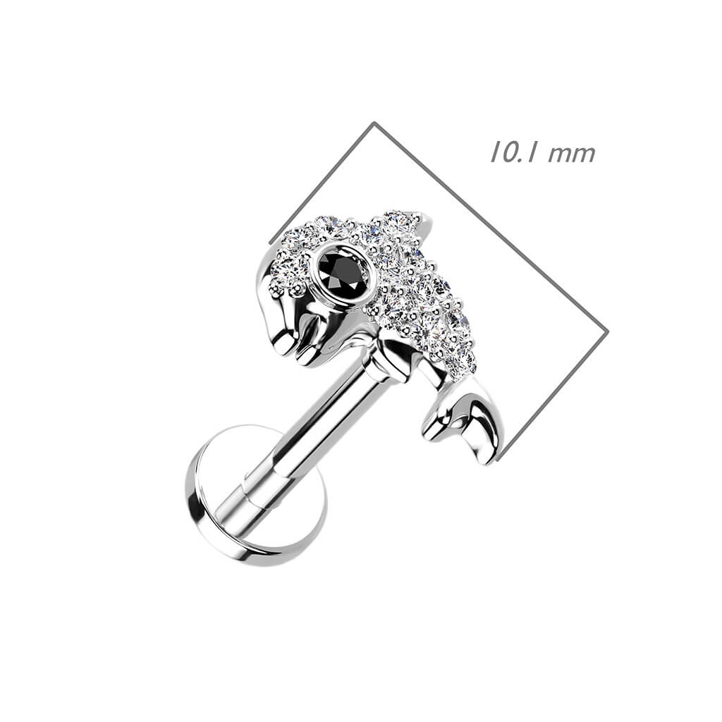 Labret Delfin Zirkonia Innengewinde