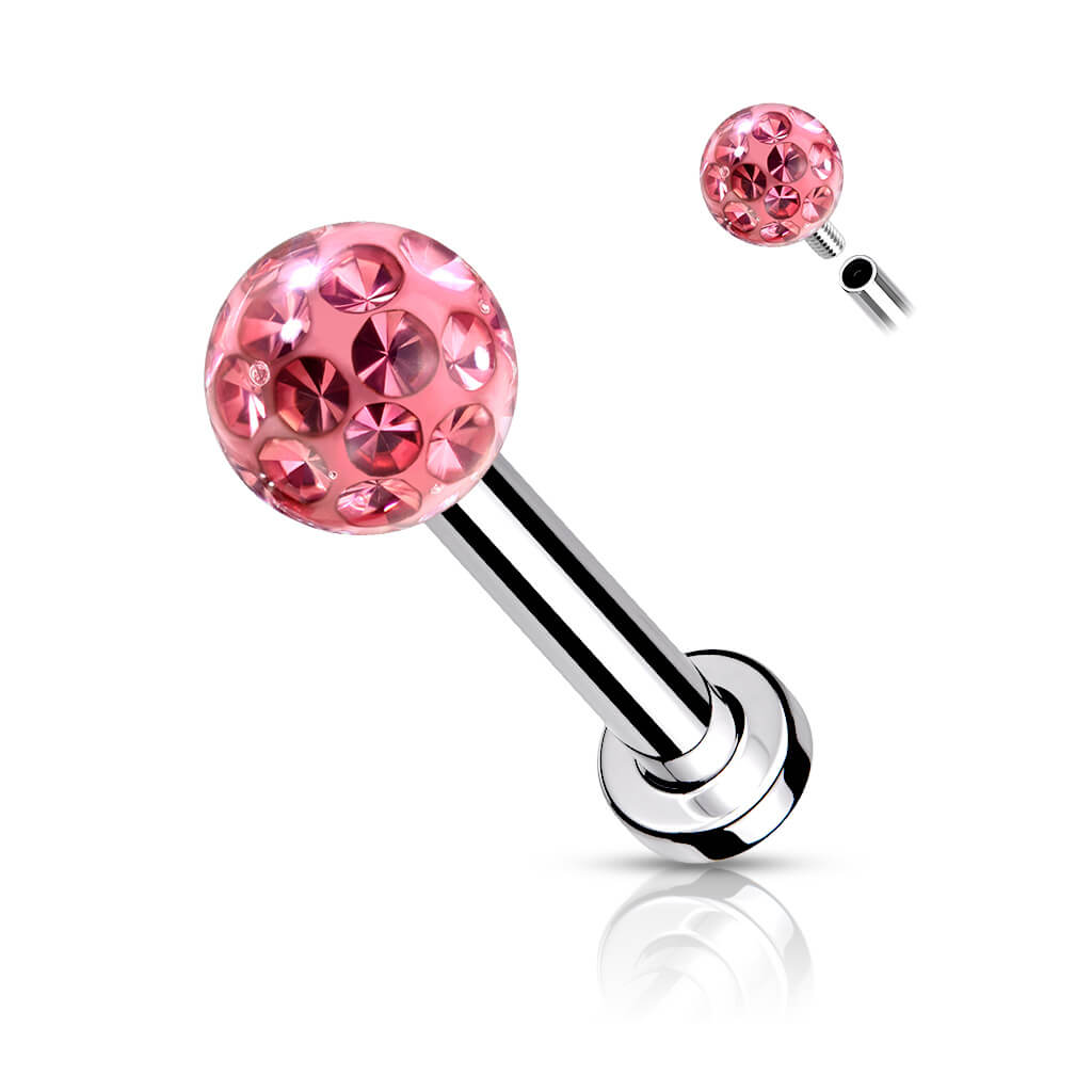 Labret Zirconia Ball Internally Threaded