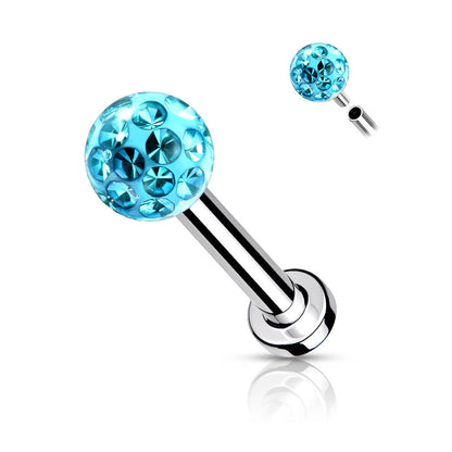 Labret Zirconia Ball Internally Threaded