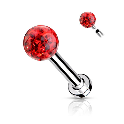 Labret Zirconia Ball Internally Threaded