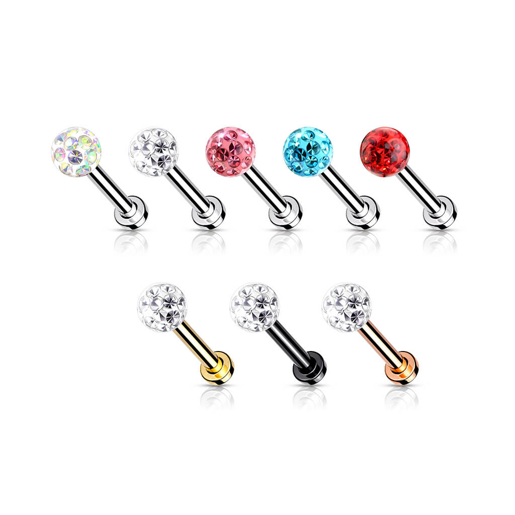 Labret Zirconia Ball Internally Threaded