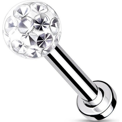 Labret Zirconia Ball Internally Threaded