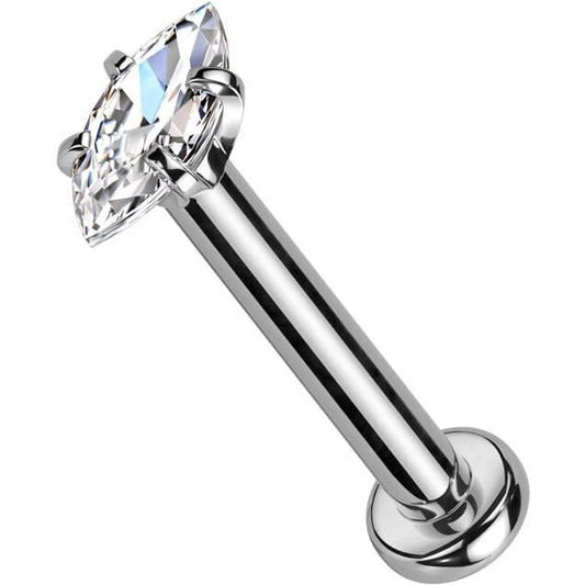 Labret Marquise Schliff Zirkonia Innengewinde