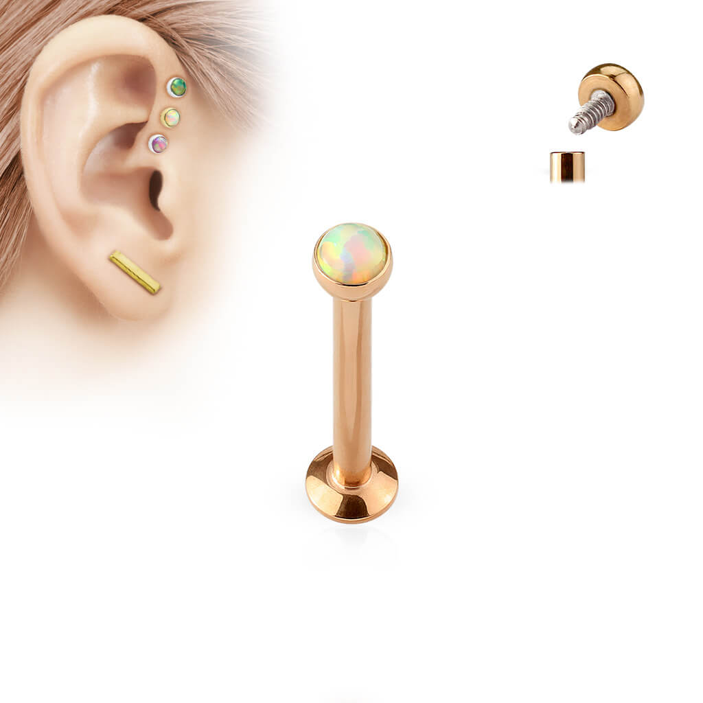 Labret Opal Flat Internally Threaded