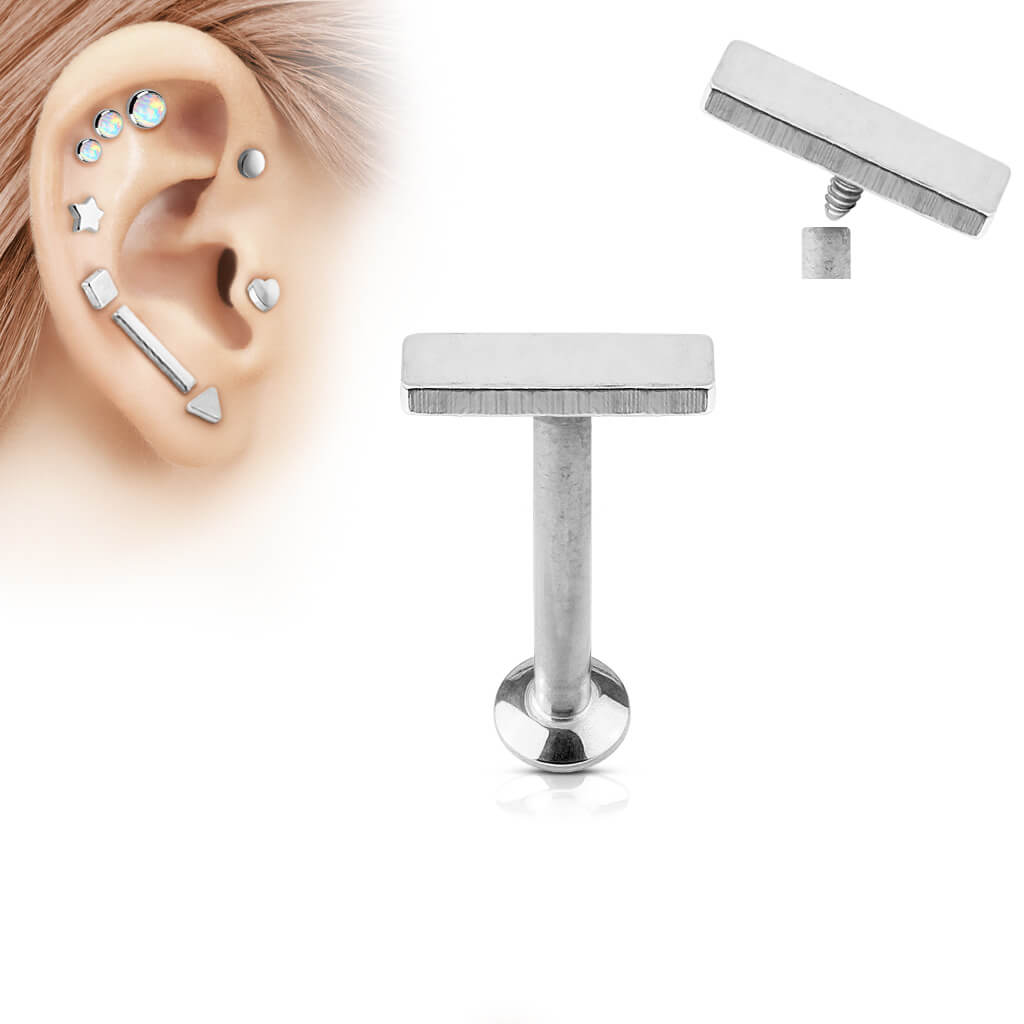 Labret Flat Bar Internally Threaded