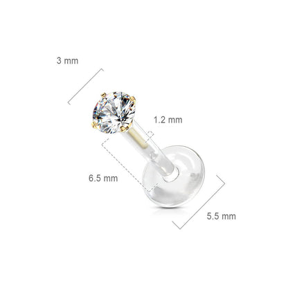 Labret Zircone incastonato