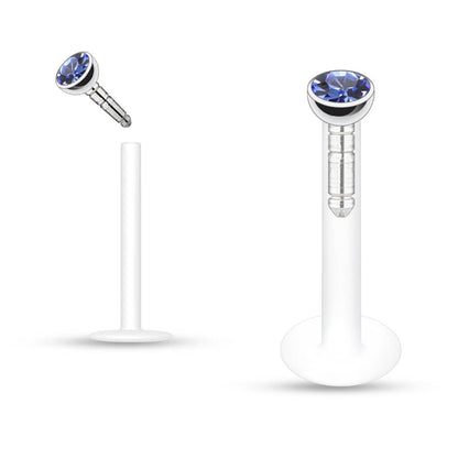 Labret Zircone incastonato