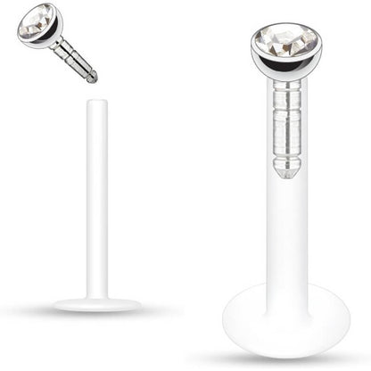 Labret Zircone incastonato