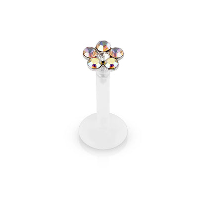 Labret Flower Zirconia