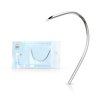 100 uds Agujas Piercing Curvas Desechables Preesterilizadas Acero Quirúrgico 316L, 100 piezas