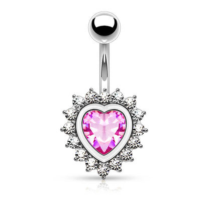 Piercing Nombril Coeur Zircone