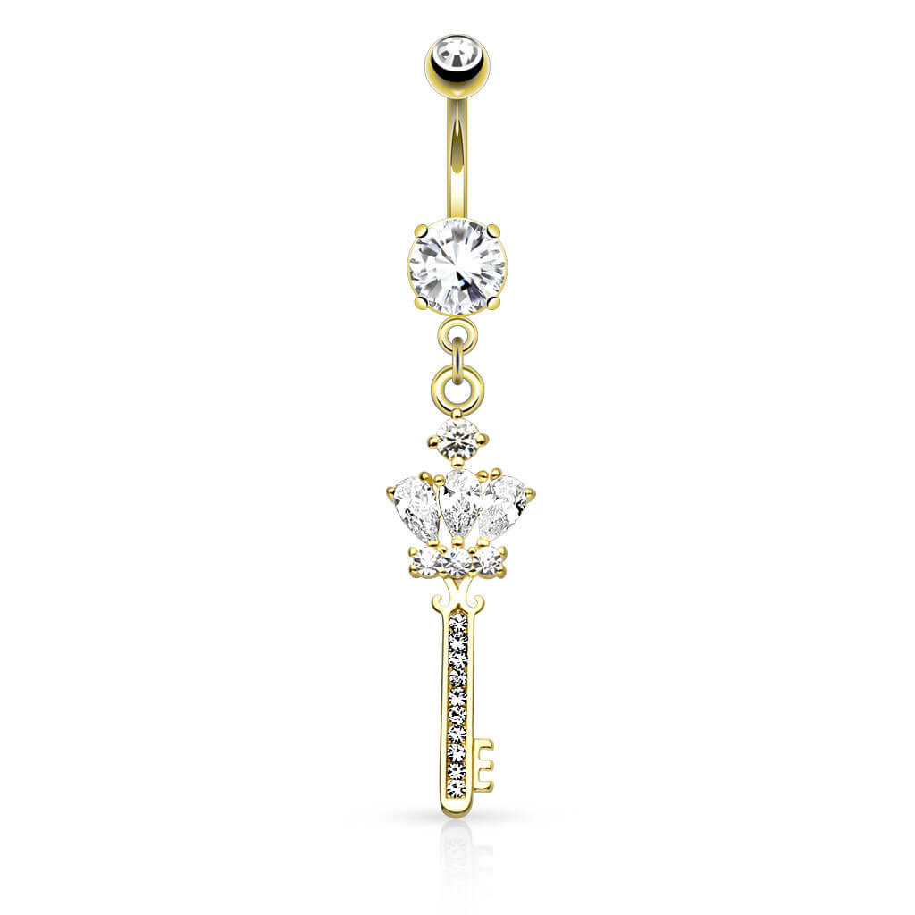 Belly Button Piercing Key dangle Zirconia