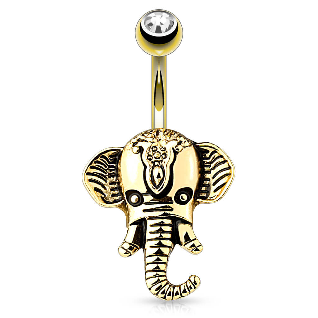 Belly Button Piercing Elephant Zirconia