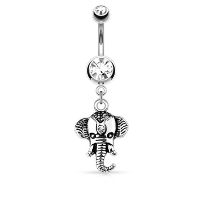 Bauchnabelpiercing Elefant beweglich Zirkonia