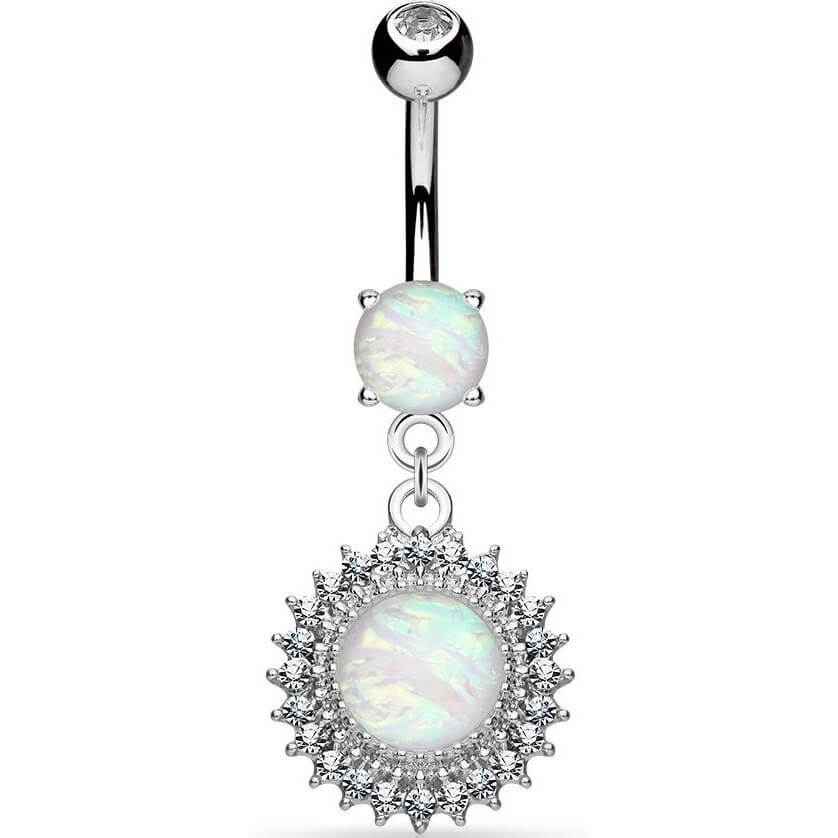 Belly Button Piercing Ball dangle Opal