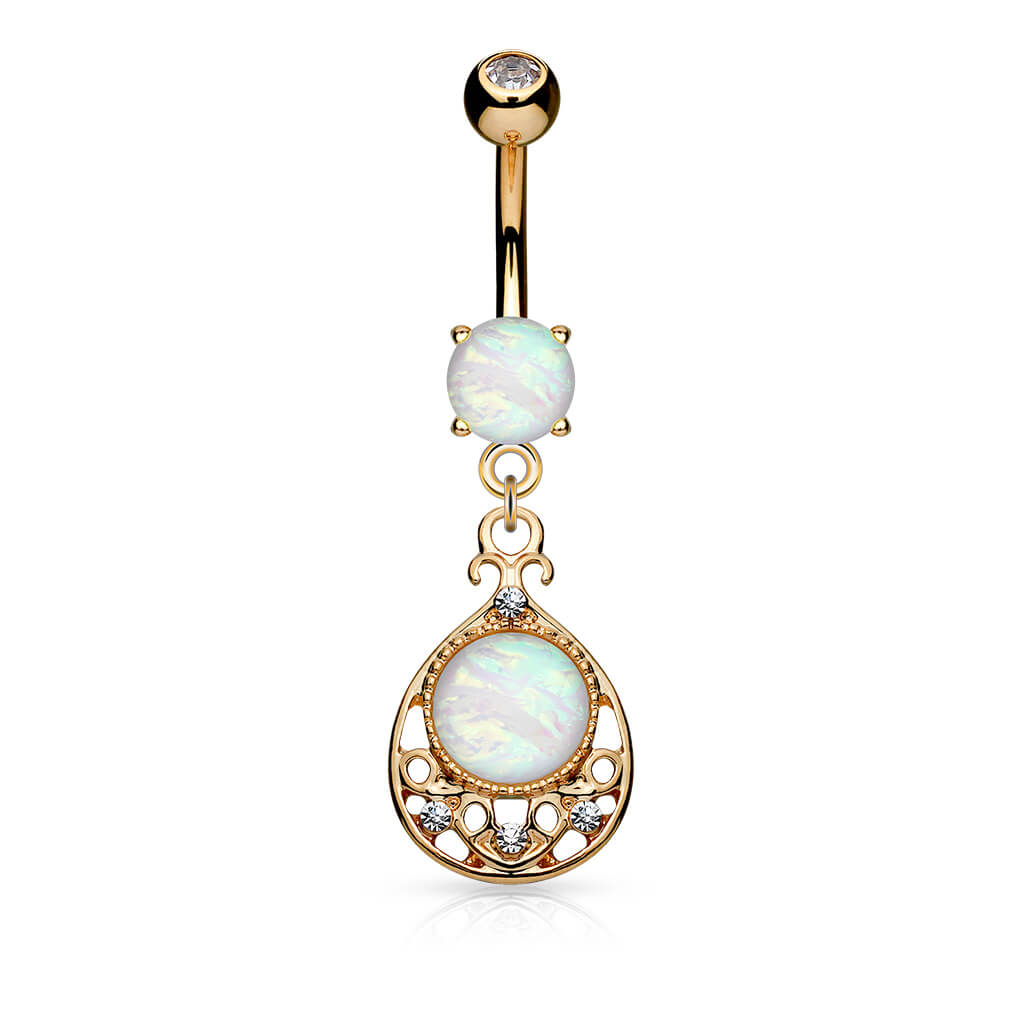 Bauchnabelpiercing Tropfen beweglich Opal