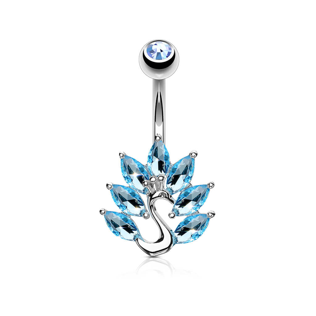 Belly Button Piercing Peacock Zirconia