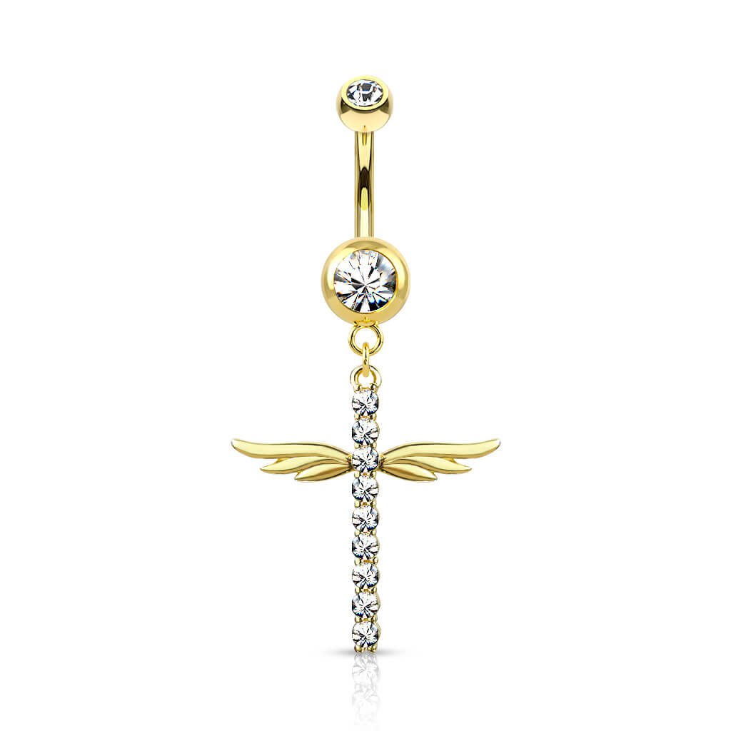 Piercing Nombril Pendentif Ailes Zircone