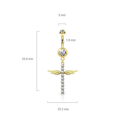 Piercing Nombril Pendentif Ailes Zircone