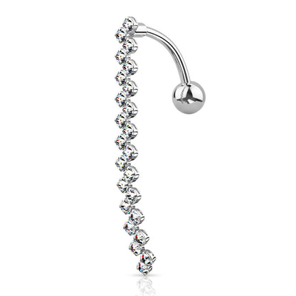 Belly Button Piercing Zig Zag dangle Zirconia