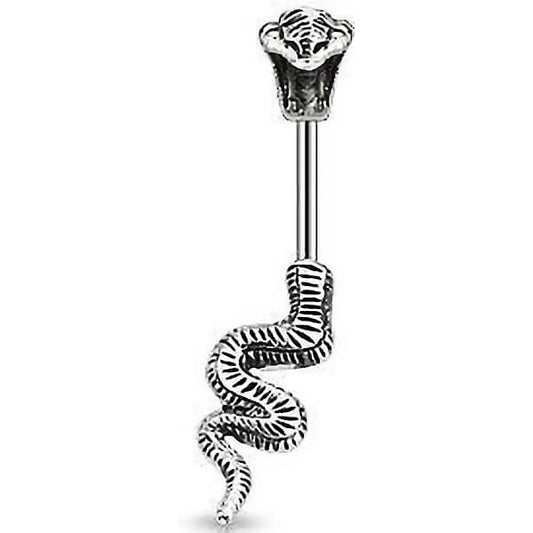 Piercing ombligo Serpiente Plata