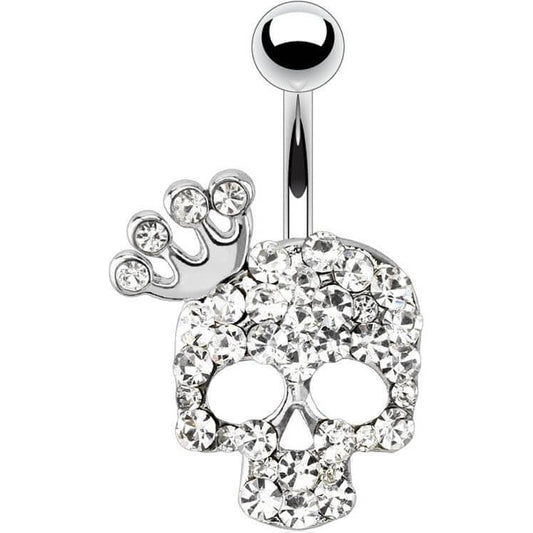 Piercing ombligo Calavera Circonita Plata