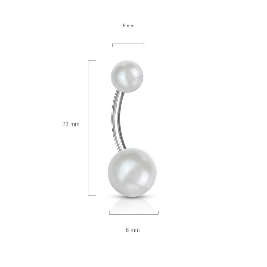 Belly Button Piercing Acrylic Pearlish Look Ball