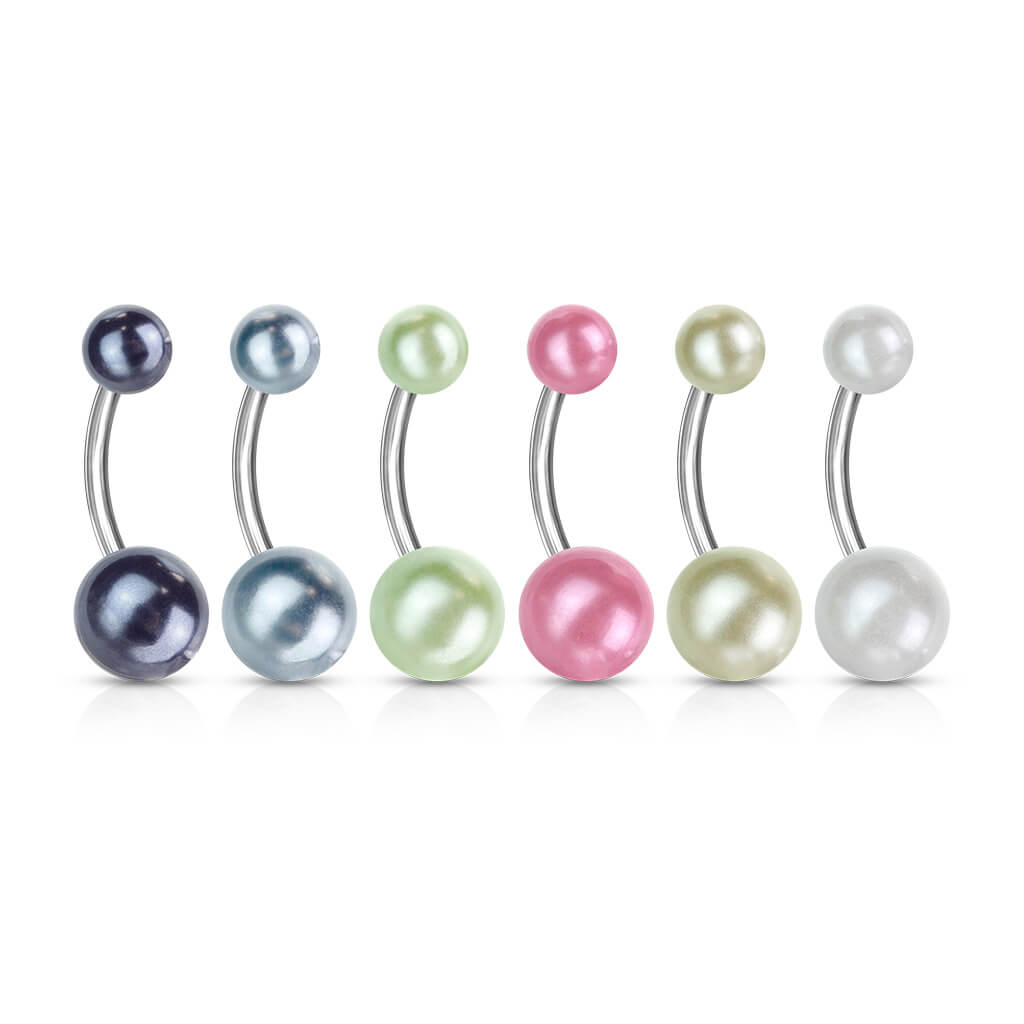 Belly Button Piercing Acrylic Pearlish Look Ball