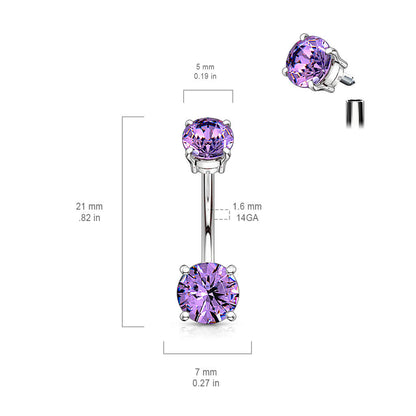 Bauchnabelpiercing Zirkonia Innengewinde