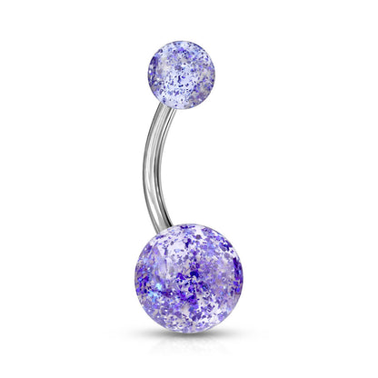 Piercing Ombelico Sfera acrilica ultra glitterata