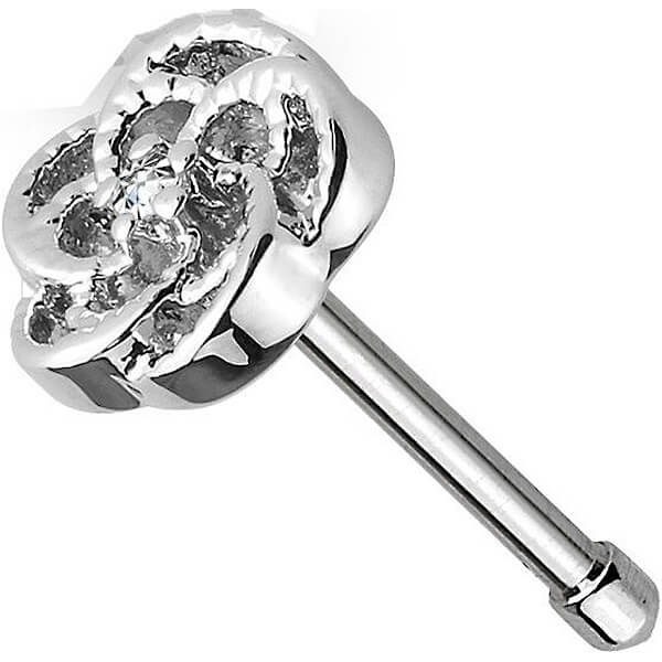 Nez Clou à Nez Fleur Zircone Argent