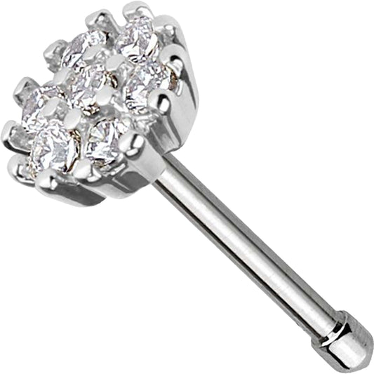 Nez Clou à Nez Fleur Zircone Argent