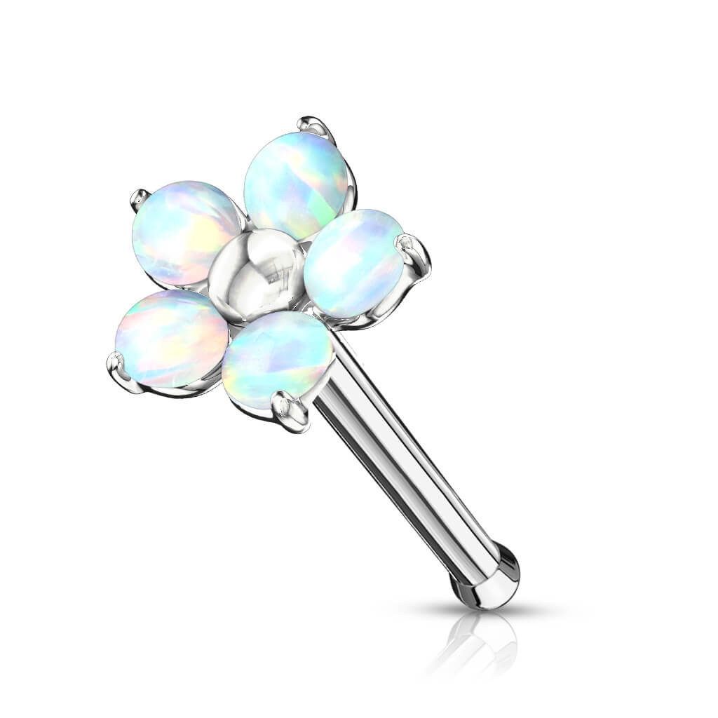 Nose Stud Flower Opal