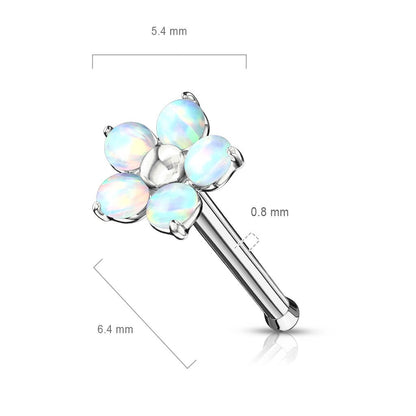 Nose Stud Flower Opal