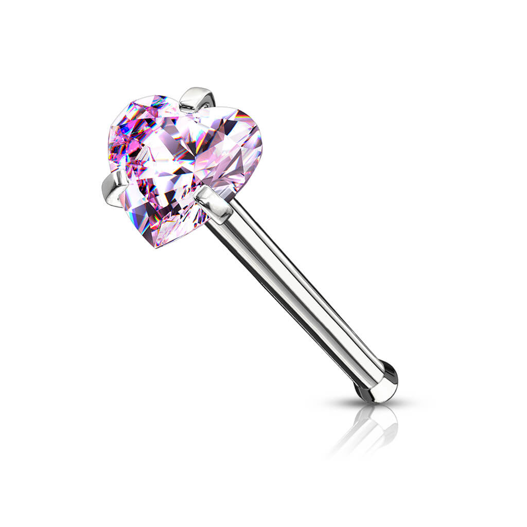 Stud Nasale Zircone a cuore