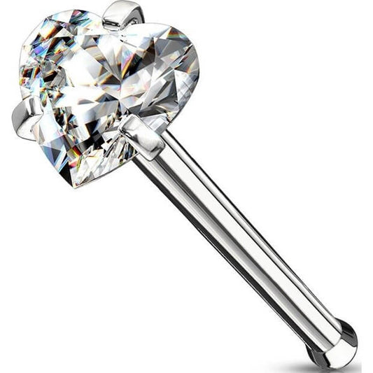 Nose Stud Heart Zirconia