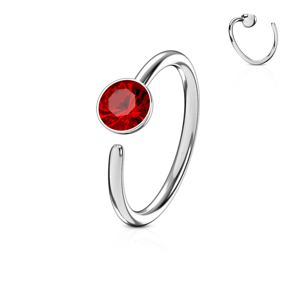 Anello Piercing Zircone con argento Pieghevole