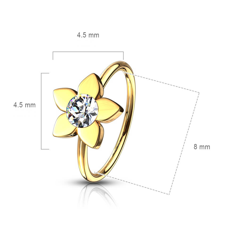 Anillo Circonita Flor Flexible