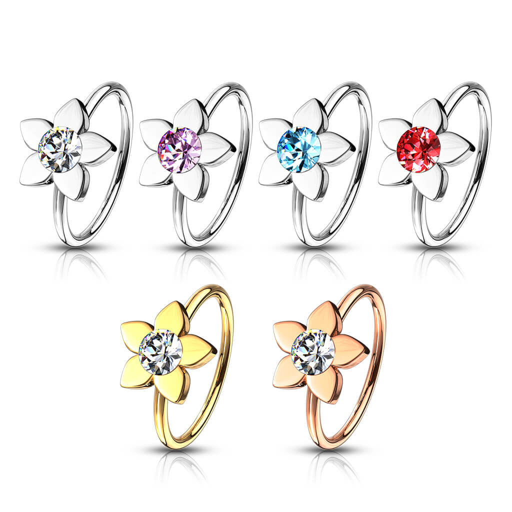 Anillo Circonita Flor Flexible