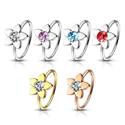 Anillo Circonita Flor Flexible