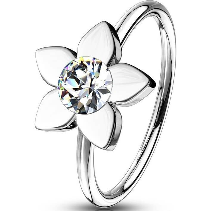 Anillo Circonita Flor Flexible