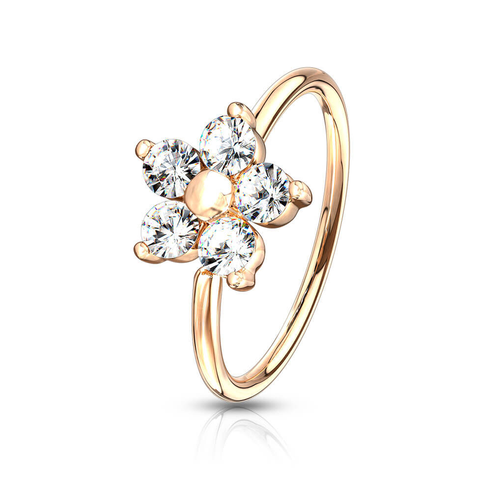 Ring Flower Zirconia Bendable