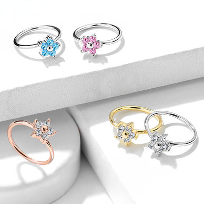 Ring Flower Zirconia Bendable