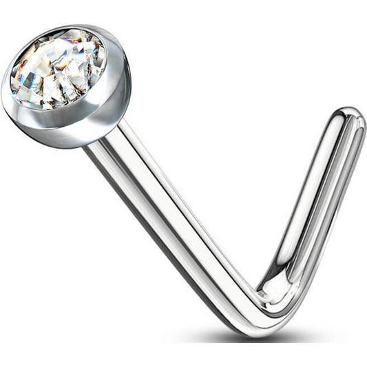 Nez En Forme de L Zircone Argent