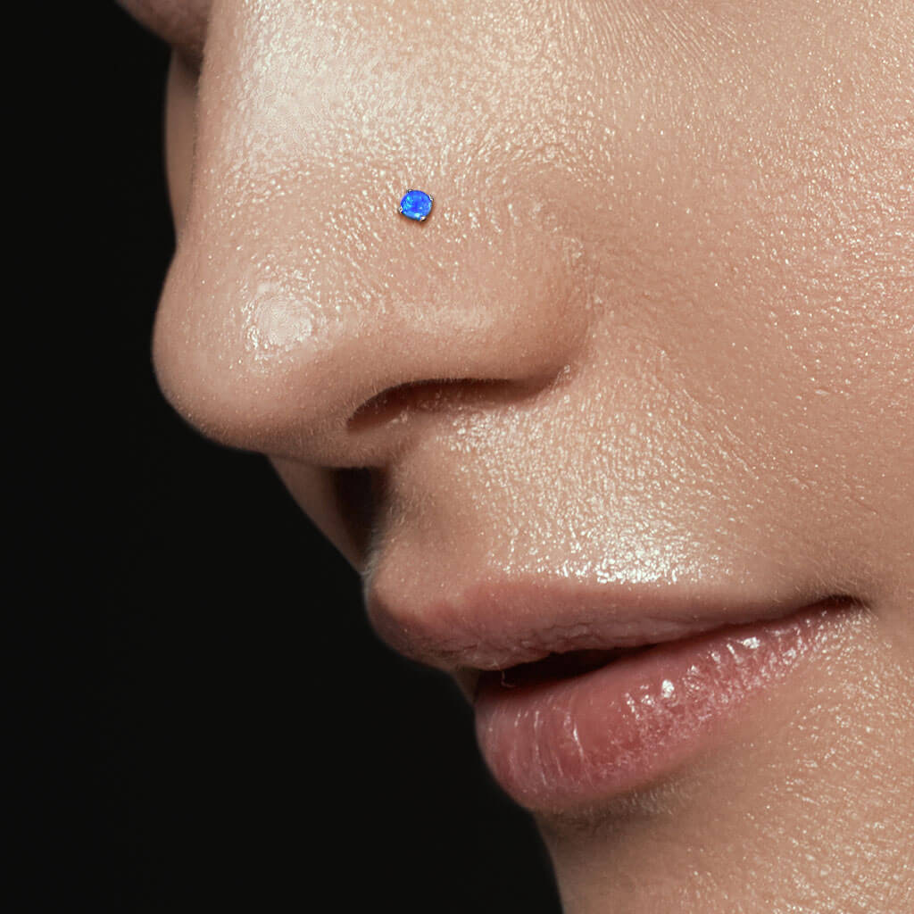 Nose L-Shape Opal Silver